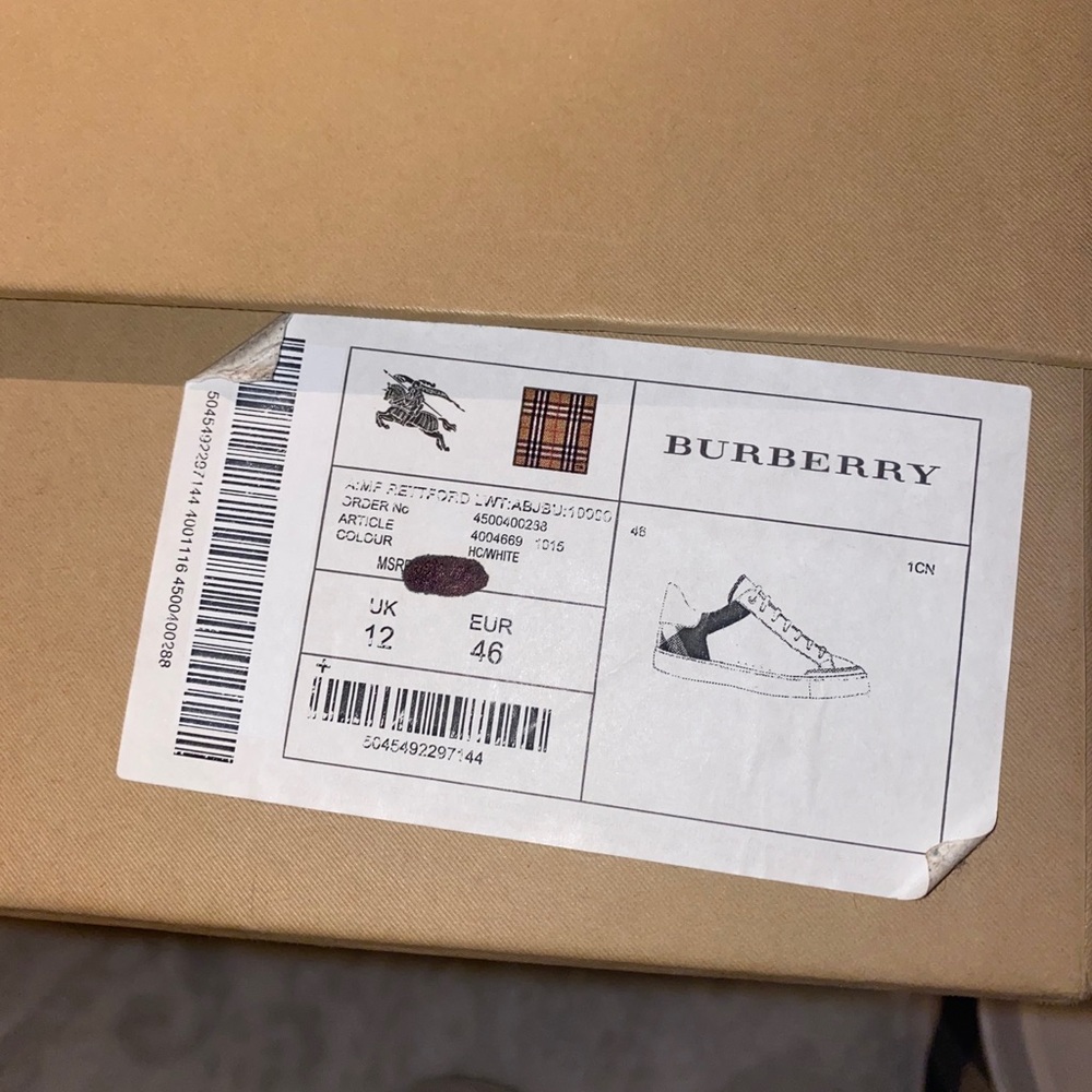 Men Burberry tenis shoes size 12